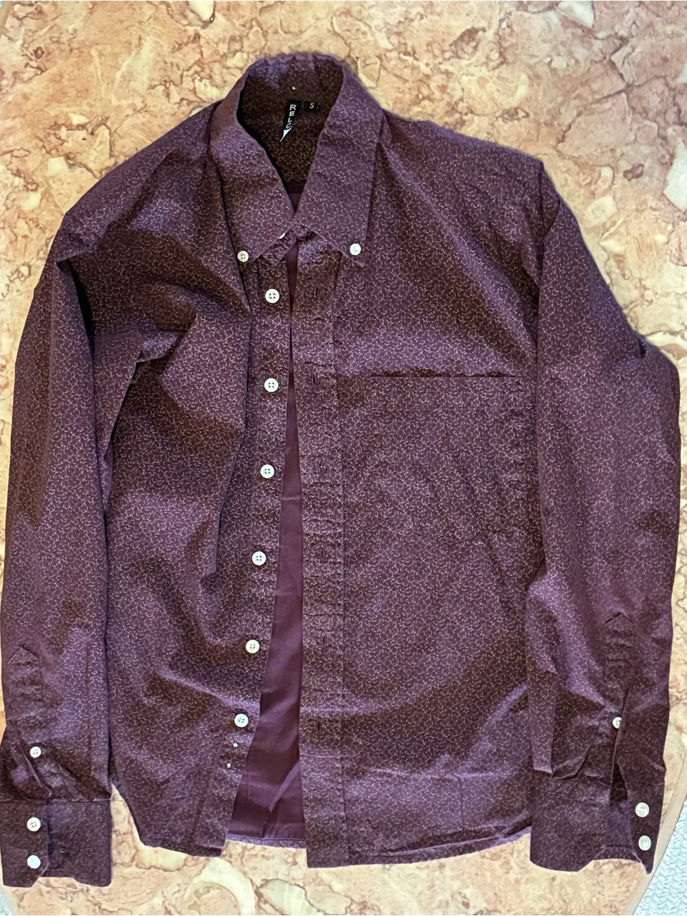 Men's Purple Patterned Button-Down Shirt